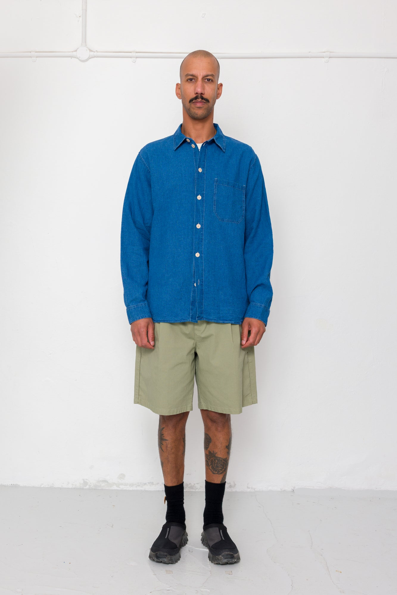 Folk Easy Fit Shirt Indigo Linen