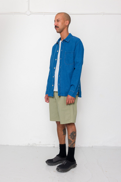 Folk Easy Fit Shirt Indigo Linen