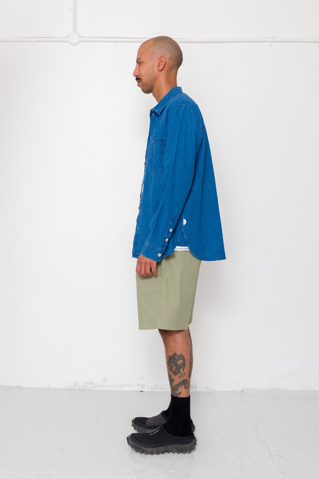 Folk Easy Fit Shirt Indigo Linen