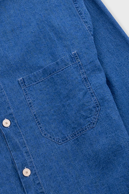 Folk Easy Fit Shirt Indigo Linen
