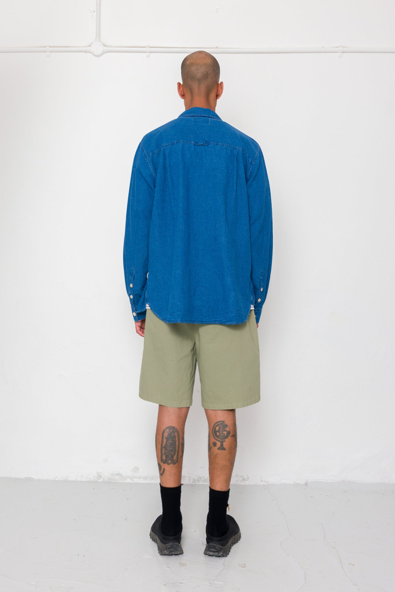 Folk Easy Fit Shirt Indigo Linen