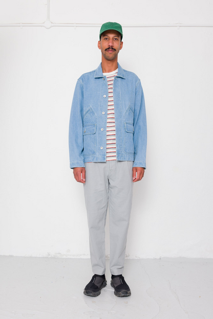 Folk Drawcord Assembly Pant Silver Grey Cotton Linen