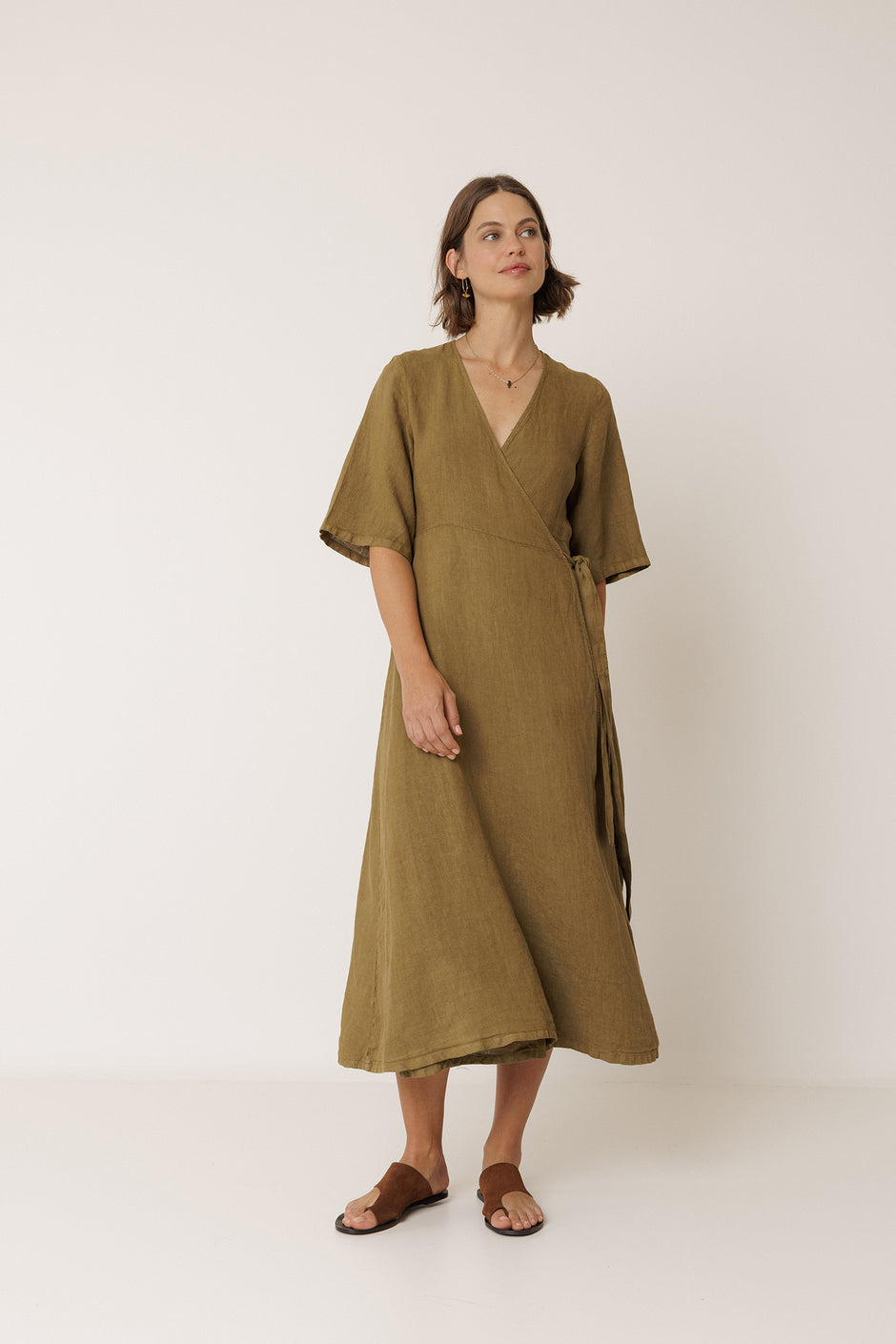 Indi & Cold Esme Khaki Dress