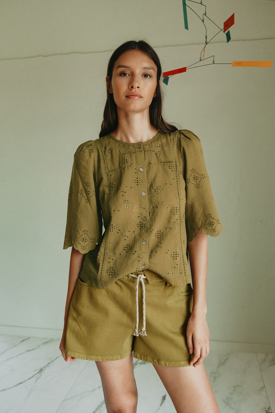 Indi & Cold Myla Khaki Bermuda Shorts
