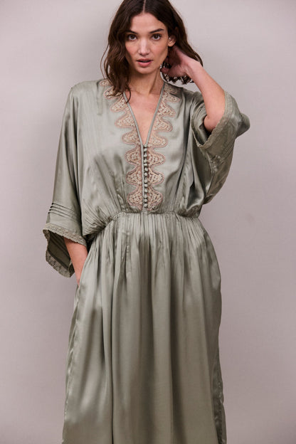 Faune Honeysuckle Dress - Sage