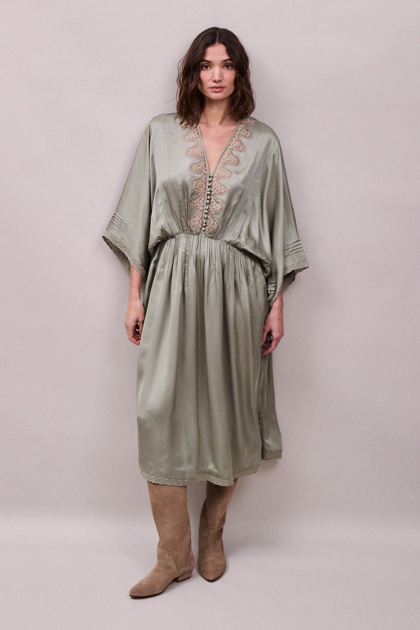 Faune Honeysuckle Dress - Sage