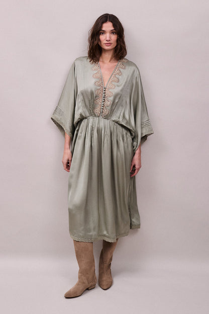 Faune Honeysuckle Dress - Sage