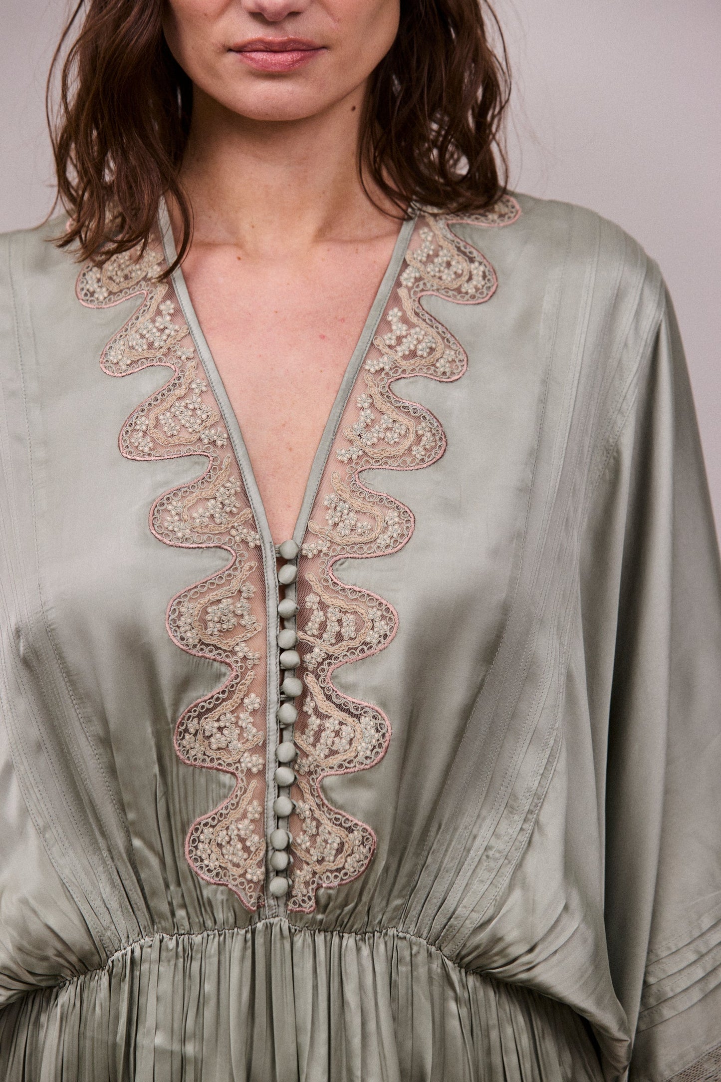 Faune Honeysuckle Dress - Sage