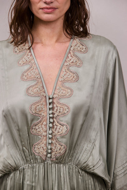 Faune Honeysuckle Dress - Sage