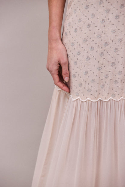 Faune Deco Dress - Cornflower Print