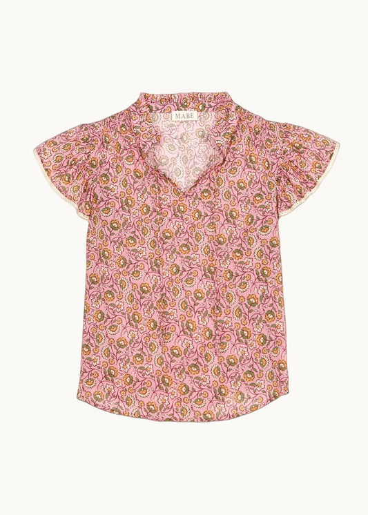 MABE Ceci Print S/S Top Pink
