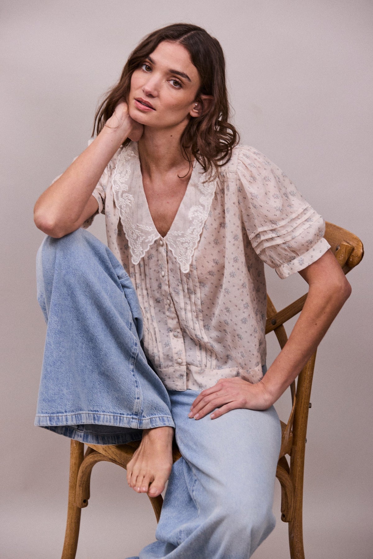 Faune Deco Blouse Cornflower Print
