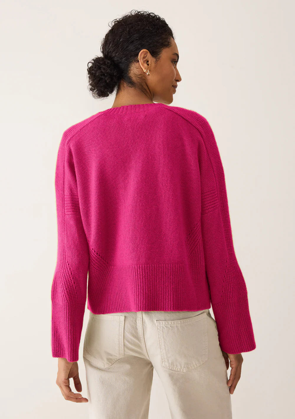 Loop Cashmere Lofty Cardigan Lipstick Pink