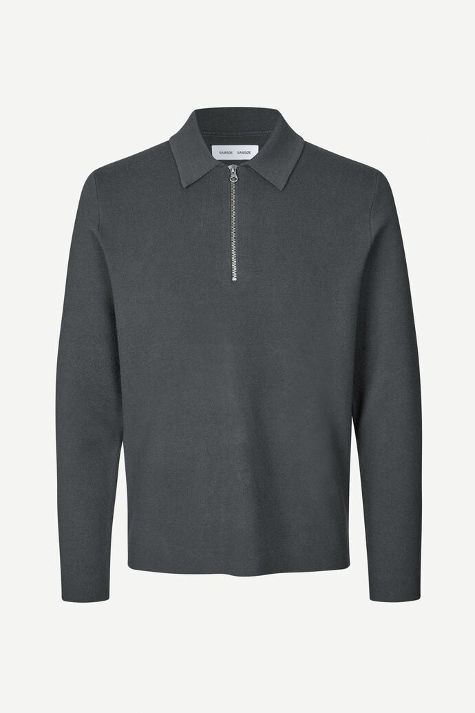 Samsoe Samsoe Mens Guna Half Zip Volcanic Ash