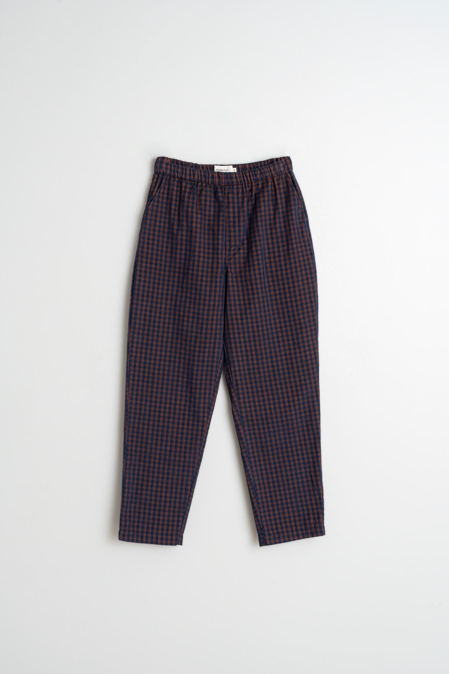 Indi & Cold Checked Navy Trousers