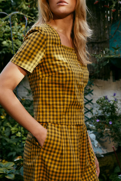 Meadows Sanne Shorts Toffee Gingham