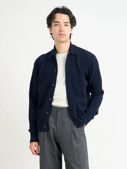 Oliver Spencer Britten Knitted Cardigan Jarvis Navy