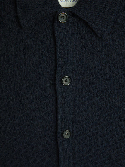 Oliver Spencer Britten Knitted Cardigan Jarvis Navy