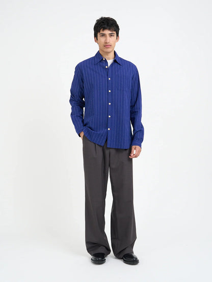 Oliver Spencer Atlanta Long Sleeve Shirt Patterson Blue