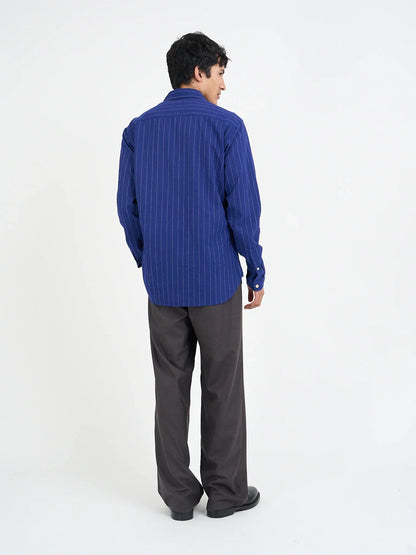 Oliver Spencer Atlanta Long Sleeve Shirt Patterson Blue
