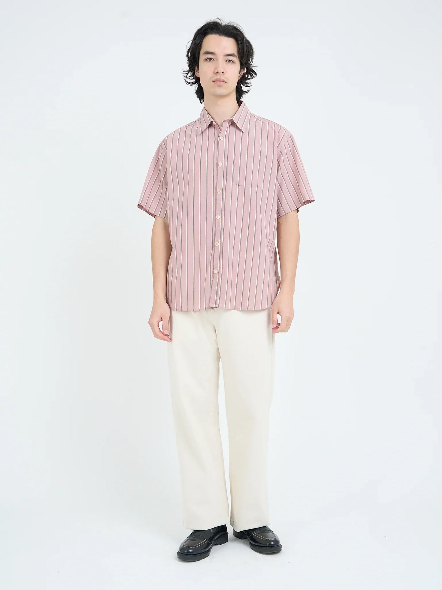 Oliver Spencer Atlanta Short Sleeve Shirt Ferguson Pink