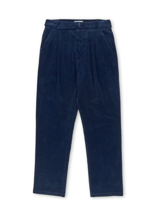 Oliver Spencer Belted Trousers Whitton Cord Navy