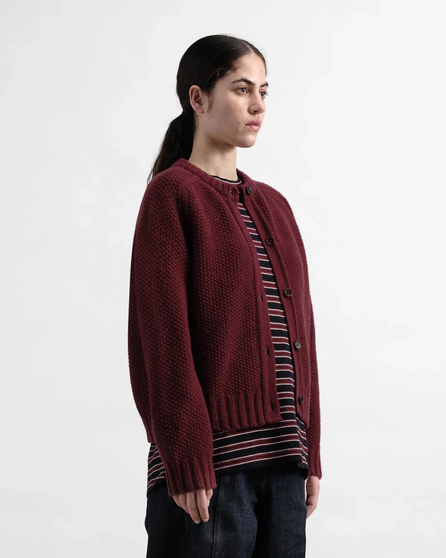 YMC Atomic Cardigan Burgundy