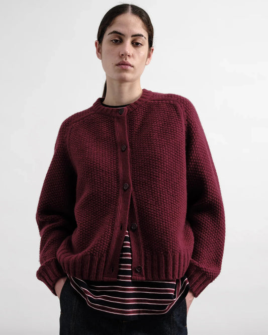 YMC Atomic Cardigan Burgundy
