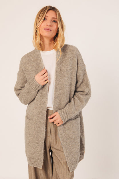 Indi & Cold Long Cardigan Beige