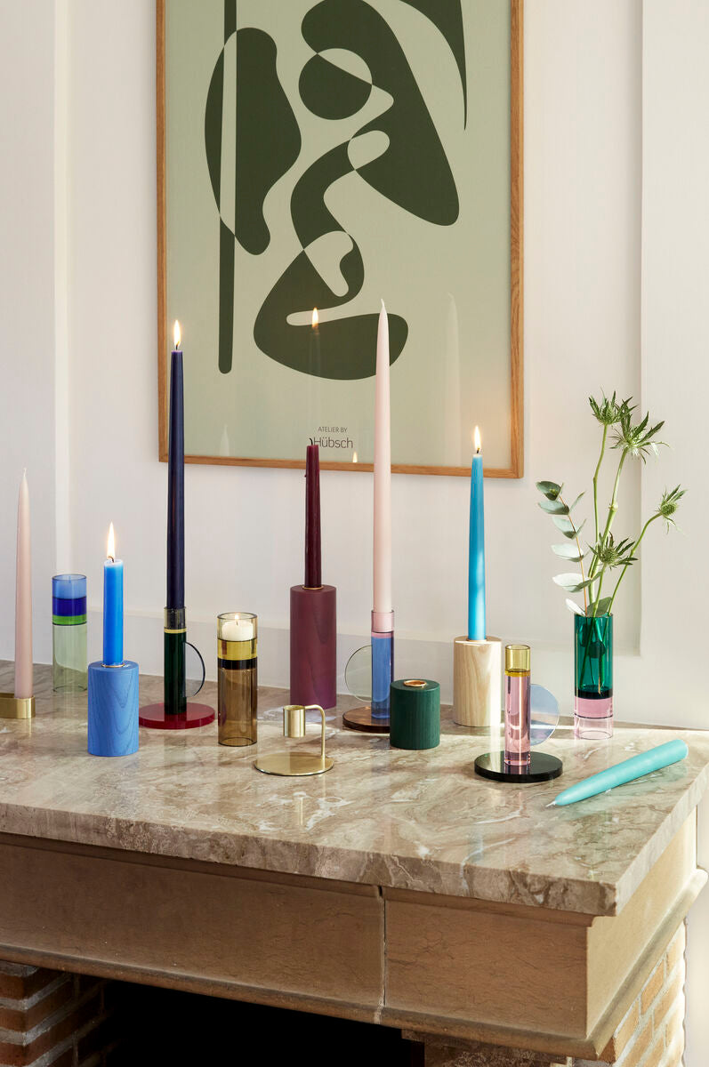 Hubsch Astro Candlestick Pink/Blue