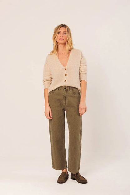 Indi & Cold Washed Twill Pants Olive