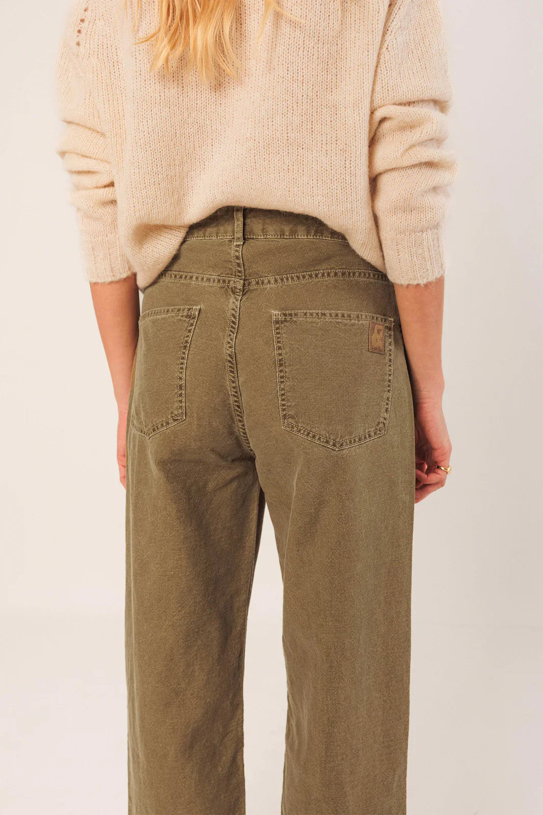 Indi & Cold Washed Twill Pants Olive